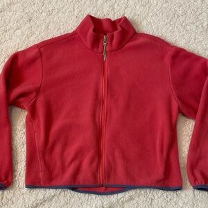VTG 90's Woolrich Malden Mills Polar Fleece Jacket Women's L Full Zip Boxy Crop.